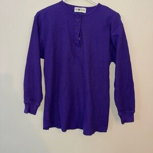 The Limited Purple Textured Button Top